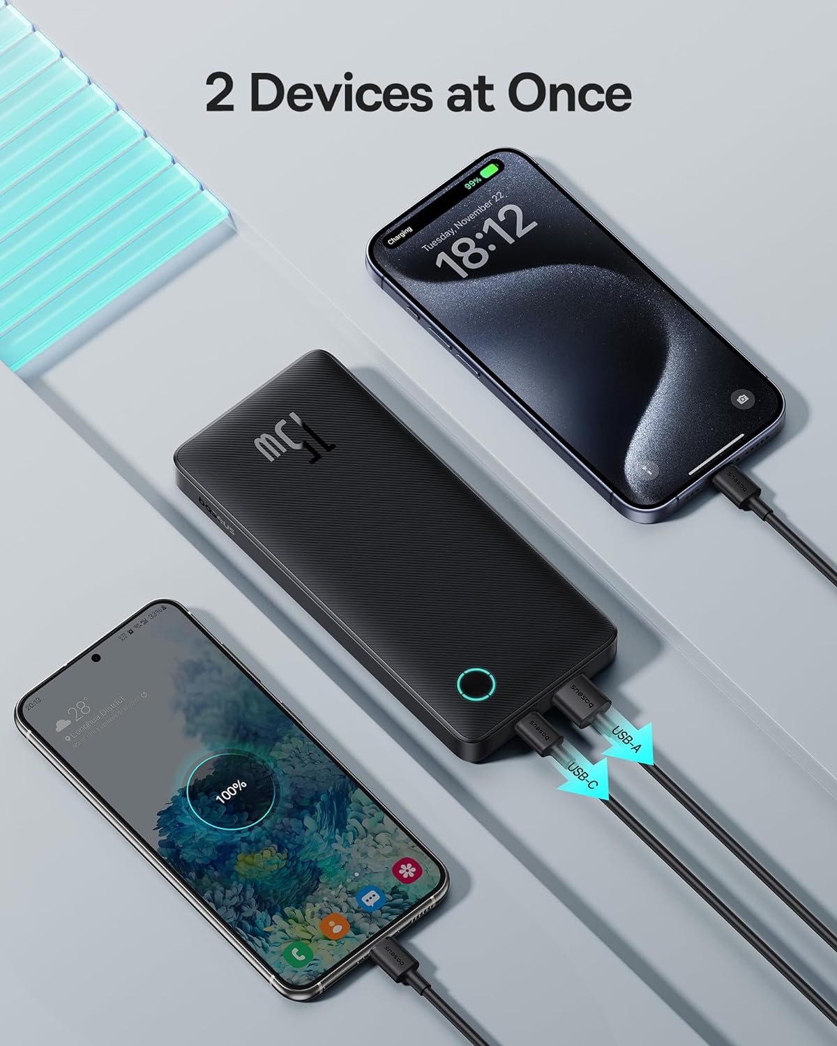 Baseus Airpow Lite ulkoinen akku, 10000mAh, 15W, 1 x USB-A - 1 x USB-C, musta P10067500123-00 