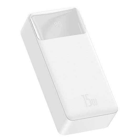 Ulkoinen akku Baseus Bipow, 30000mAh, 15W, 1 x USB-C - 2 x USB-A, Valkoinen PPBD050202
