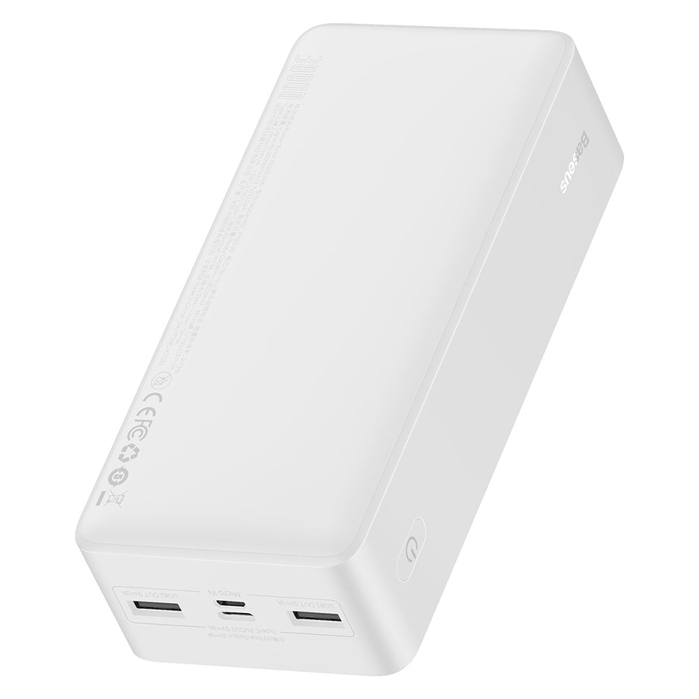 Ulkoinen akku Baseus Bipow, 30000mAh, 15W, 1 x USB-C - 2 x USB-A, Valkoinen PPBD050202