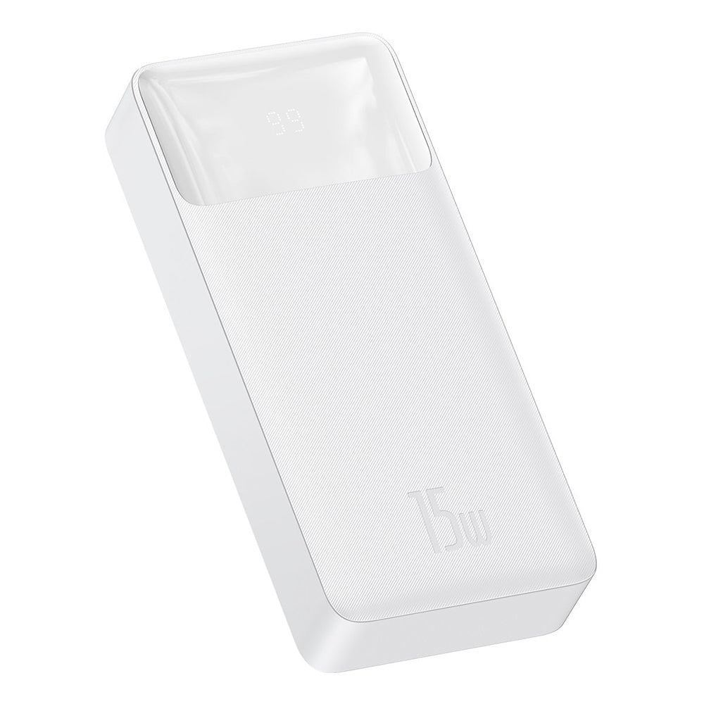 Baseus Bipow ulkoinen akku, 20000mAh, 15W, 1 x USB-C - 2 x USB-A, Valkoinen PPBD050102