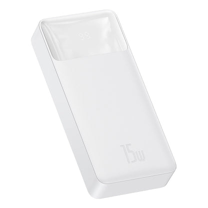Baseus Bipow ulkoinen akku, 20000mAh, 15W, 1 x USB-C - 2 x USB-A, Valkoinen PPBD050102