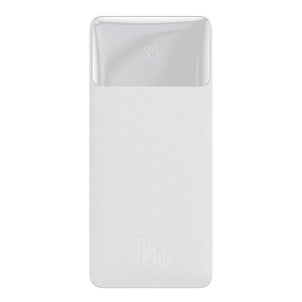 Ulkoinen akku Baseus Bipow, 30000mAh, 15W, 1 x USB-C - 2 x USB-A, Valkoinen PPBD050202