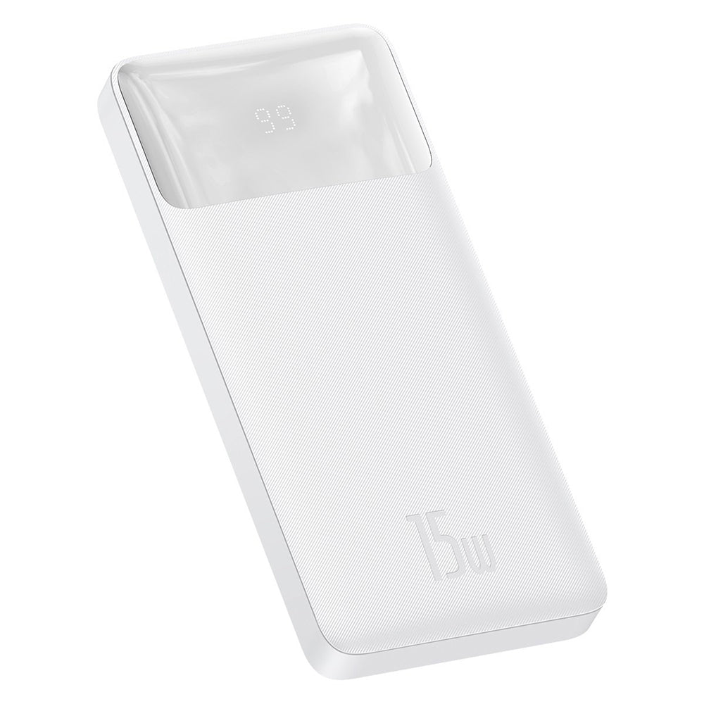 Baseus Bipow External Battery, 10000mAh, 15W, 1 x USB-C - 2 x USB-A, White PPBD050002 