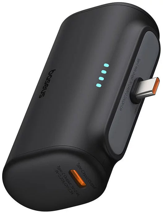 Baseus Compact Ulkoinen Akku, 5000mAh, 20W, PD, 2 x USB-C, Musta P10068306113-00