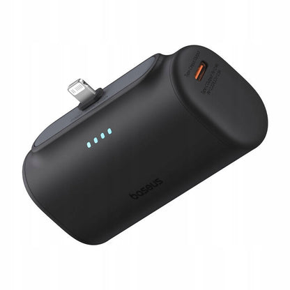 Ulkoinen akku Baseus Compact, 5000mAh, 20W, PD, 1 x Lightning - 1 x USB-C, Musta P10068307113-00