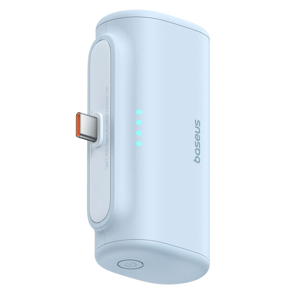 Baseus Compact Ulkoinen Akku, 5000mAh, 20W, PD, 2 x USB-C, Sininen P10068306313-00