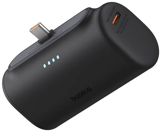 Baseus Compact Ulkoinen Akku, 5000mAh, 20W, PD, 2 x USB-C, Musta P10068306113-00