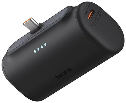 Baseus Compact Ulkoinen Akku, 5000mAh, 20W, PD, 2 x USB-C, Musta P10068306113-00