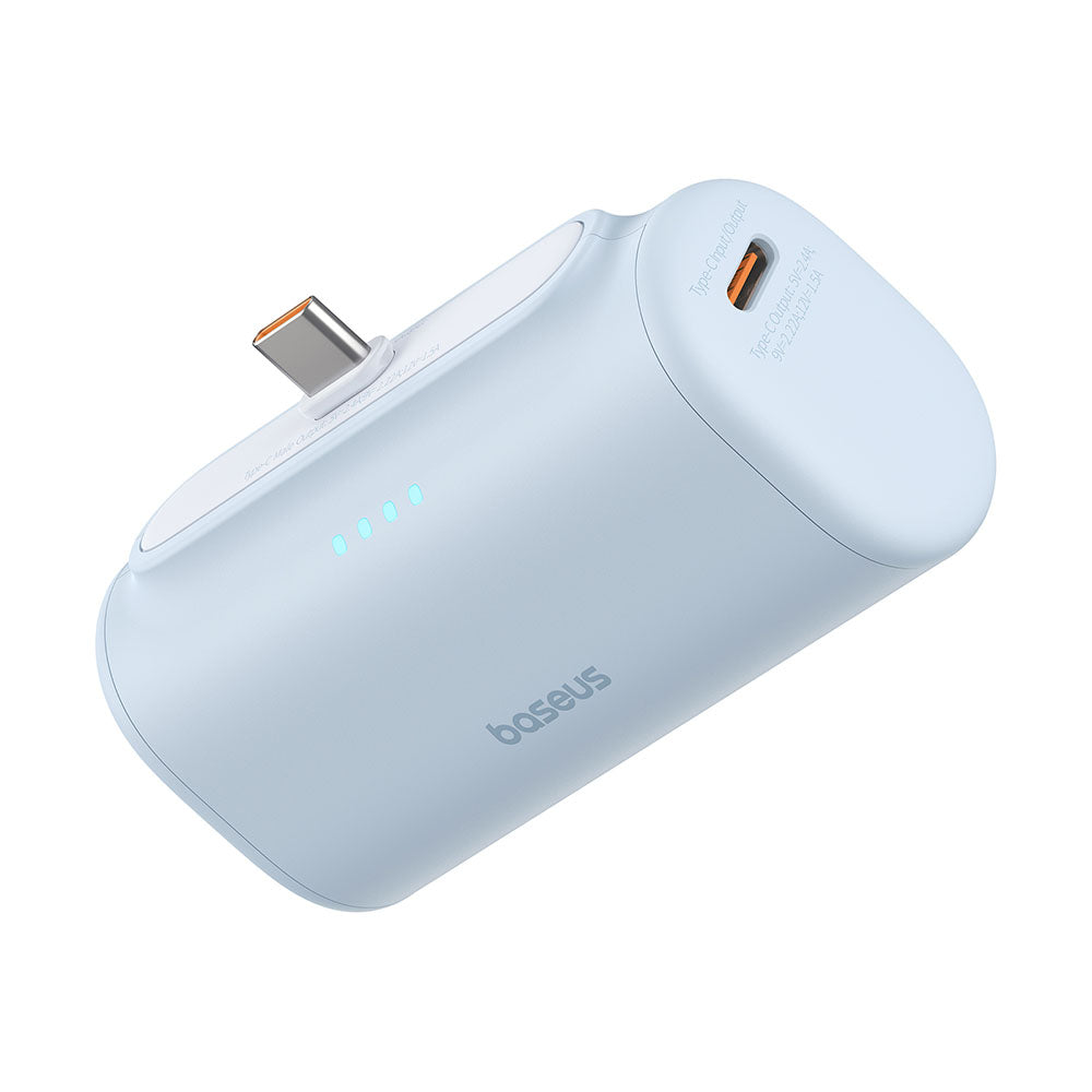 Baseus Compact Ulkoinen Akku, 5000mAh, 20W, PD, 2 x USB-C, Sininen P10068306313-00