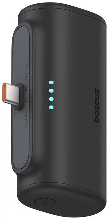 Baseus Compact Ulkoinen Akku, 5000mAh, 20W, PD, 2 x USB-C, Musta P10068306113-00