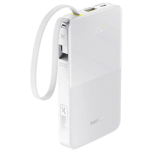 Baseus EnerFill Bipow2 Pro ulkoinen akku, 10000mAh, 22.5W, QC + PD, 1 x USB-A - 2 x USB-C, Valkoinen E0027601