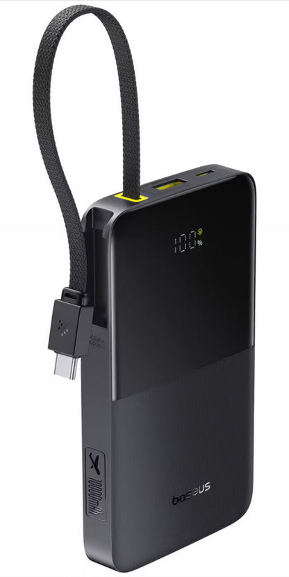 Ulkoinen akku Baseus EnerFill Bipow2 Pro, 10000mAh, 22.5W, QC + PD, 1 x USB-A - 2 x USB-C, Musta E0027600
