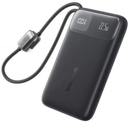 Baseus EnerFill FC11 ulkoinen akku, 10000mAh, 22.5W, QC + PD, 1 x Lightning - 1 x USB-A - 2 x USB-C, Musta E0027R04