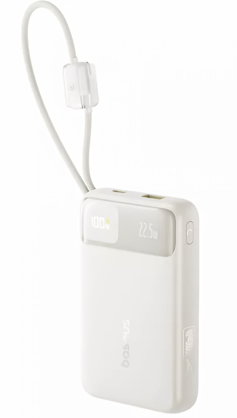 Baseus EnerFill FC11 ulkoinen akku, 20000mAh, 22.5W, QC + PD, 1 x Lightning - 1 x USB-A - 2 x USB-C, Beige E0027S05