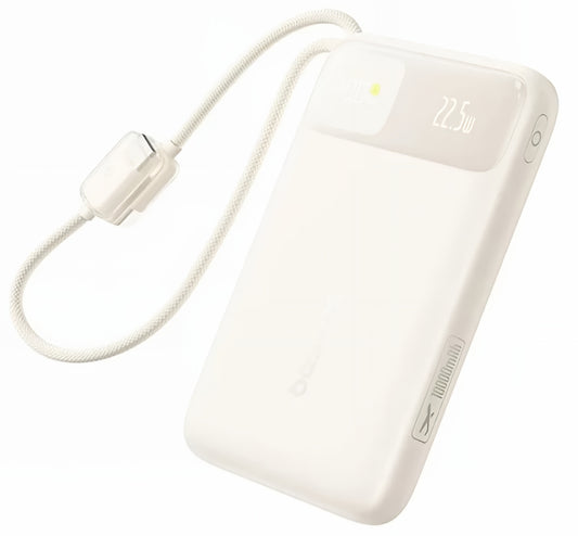 Baseus EnerFill FC11 ulkoinen akku, 10000mAh, 22,5W, QC + PD, 1 x USB-A - 3 x USB-C, beige E0030401
