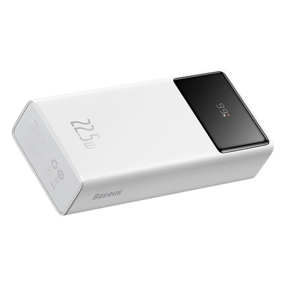 Ulkoinen akku Baseus EnerFill FP41, 30000mAh, 22.5W, QC + PD, 1 x USB-C - 2 x USB-A, Valkoinen