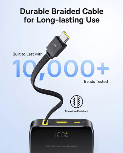 Ulkoinen akku Baseus EnerFill Bipow2 Pro, 10000mAh, 22.5W, QC + PD, 1 x USB-A - 2 x USB-C, Musta E0027600