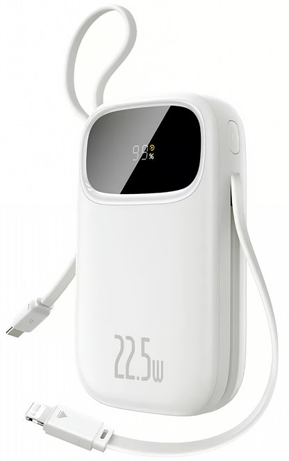Baseus EnerFill FC31 ulkoinen akku, 10000mAh, 22,5W, QC + PD, 1 x Lightning - 1 x USB-A - 2 x USB-C, Valkoinen P10082106213-00