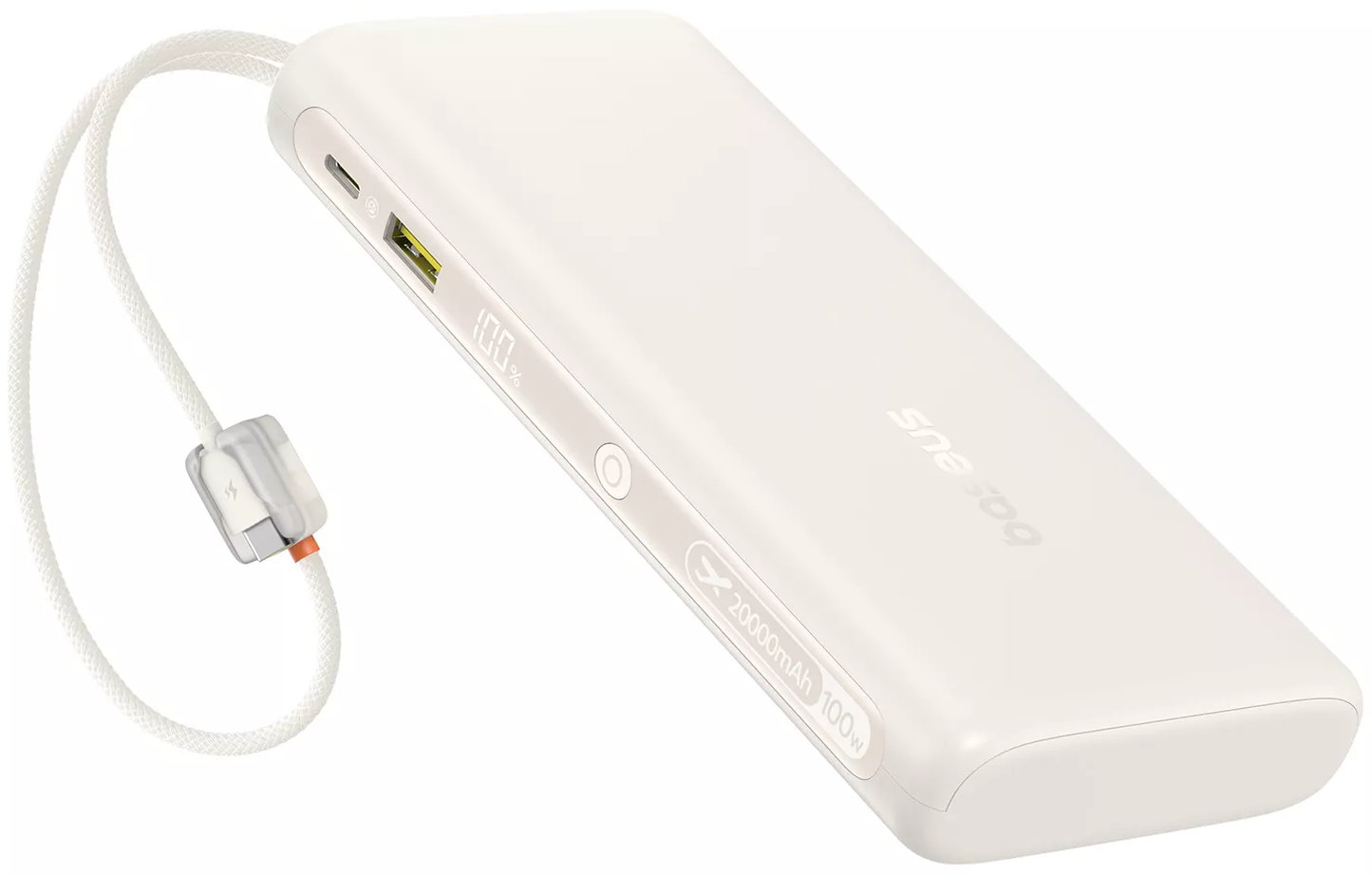 Baseus EnerFill FC41 ulkoinen akku, 20000mAh, 100W, QC + PD, 1 x USB-A - 3 x USB-C, Valkoinen E0028N04