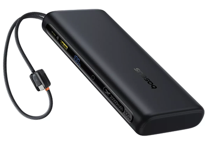 Baseus EnerFill FC41 Ulkoinen Akku, 20000mAh, 100W, QC + PD, 1 x USB-A - 3 x USB-C, Musta E0028N03