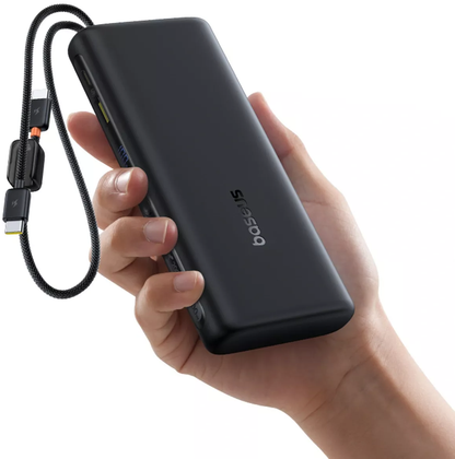 Baseus EnerFill FC41 Ulkoinen Akku, 20000mAh, 100W, QC + PD, 1 x USB-A - 3 x USB-C, Musta E0028N03