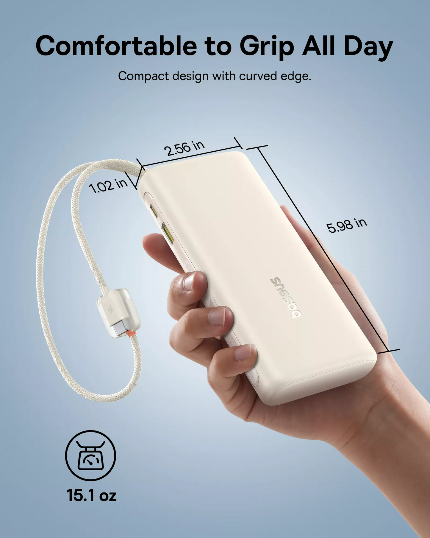 Baseus EnerFill FC41 ulkoinen akku, 20000mAh, 100W, QC + PD, 1 x USB-A - 3 x USB-C, Valkoinen E0028N04