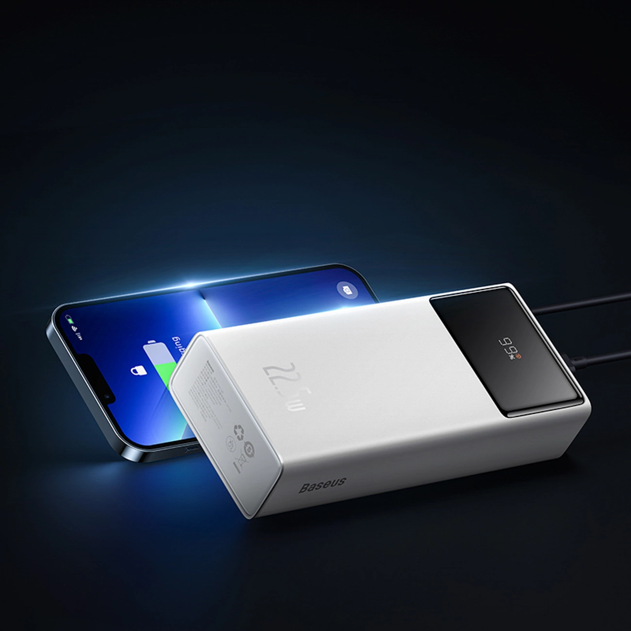 Ulkoinen akku Baseus EnerFill FP41, 30000mAh, 22.5W, QC + PD, 1 x USB-C - 2 x USB-A, Valkoinen