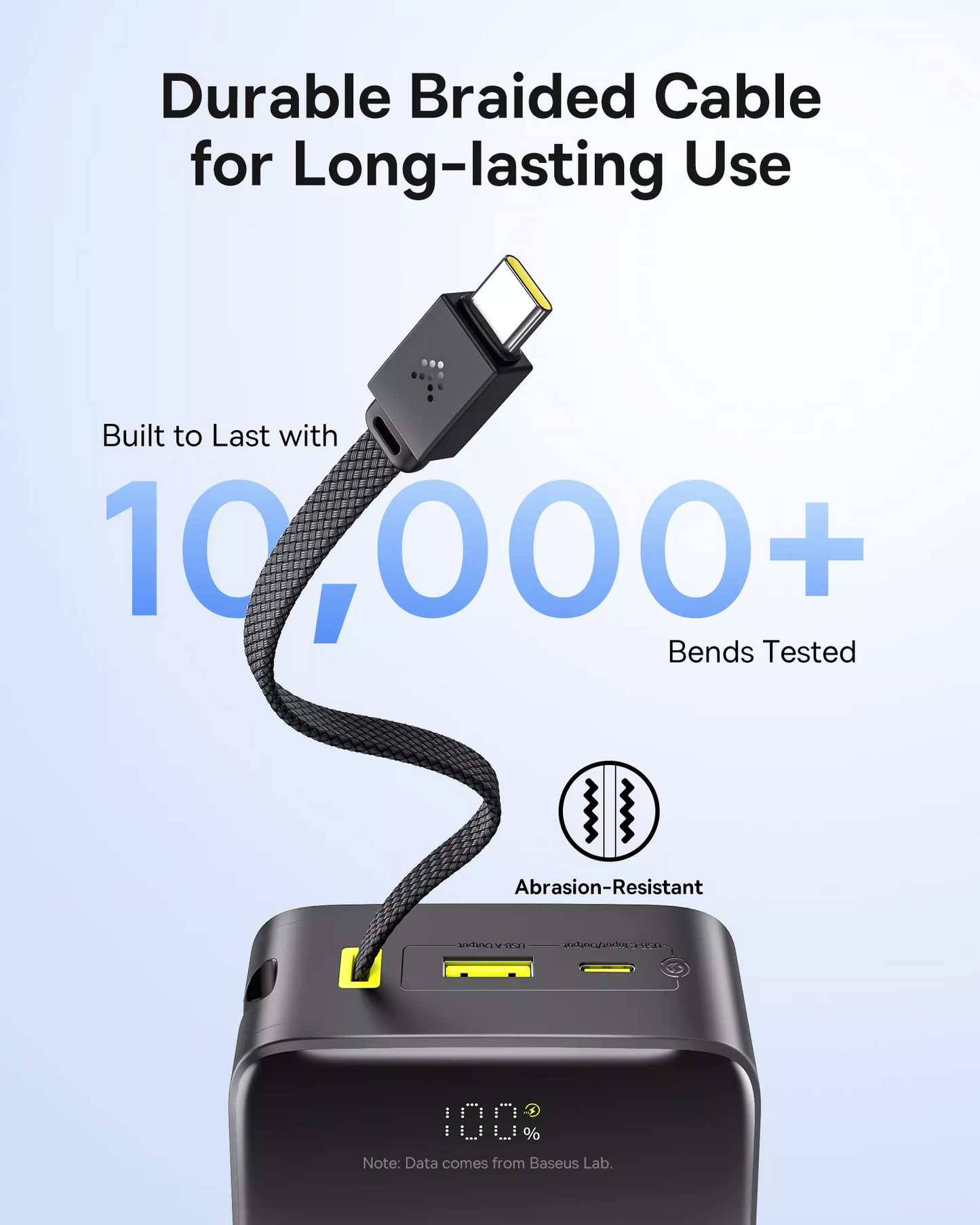 Baseus EnerFill Bipow2 Pro ulkoinen akku, 30000mAh, 22.5W, QC + PD, 1 x USB-A - 2 x USB-C, Musta E0028100