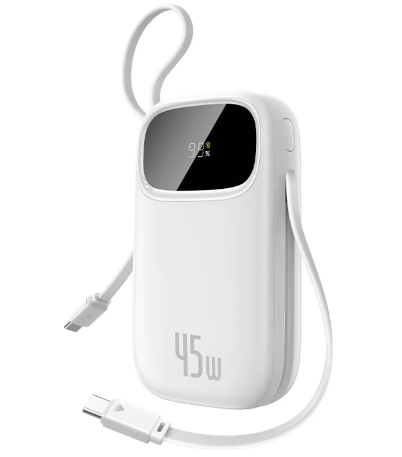 Baseus EnerFill FC31 ulkoinen akku, 20000mAh, 45W, QC + PD, 1 x Lightning - 1 x USB-A - 2 x USB-C, Valkoinen P10082105213-00