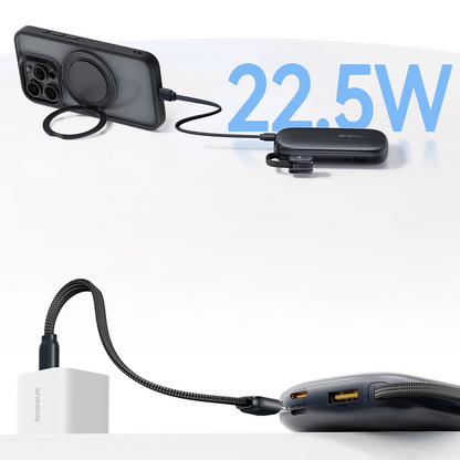 Ulkoinen akku Baseus EnerFill FC21 QPow 3 Ultra, 10000mAh, 22.5W, QC + PD, 1 x USB-A - 1 x USB-C, Musta