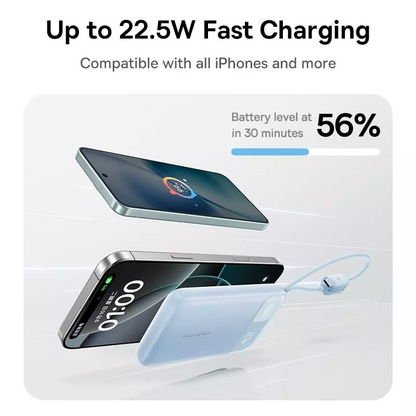 Baseus EnerFill FC11 ulkoinen akku, 10000mAh, 22.5W, QC + PD, 1 x Lightning - 1 x USB-A - 2 x USB-C, Musta E0027R04