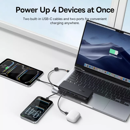 Baseus EnerFill FC41 Ulkoinen Akku, 20000mAh, 100W, QC + PD, 1 x USB-A - 3 x USB-C, Musta E0028N03