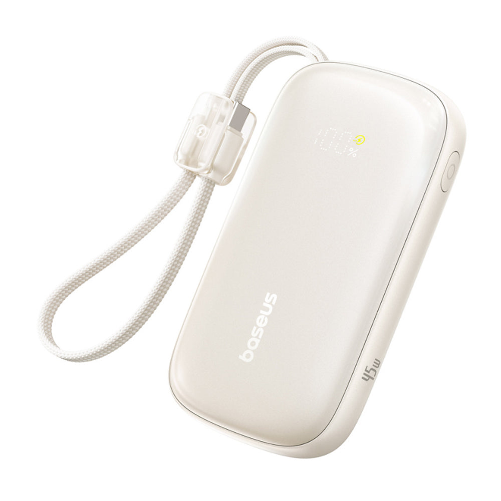 Baseus EnerFill FC21 Qpow 3 Ultra External Battery, 20000mAh, 45W, QC + PD, 1 x USB-A - 1 x USB-C, Beige E0027P01