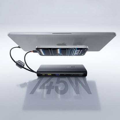 Baseus EnerFill FC41 ulkoinen akku, 25000mAh, 145W, QC + PD, 1 x USB-A - 3 x USB-C, Musta E0028H03