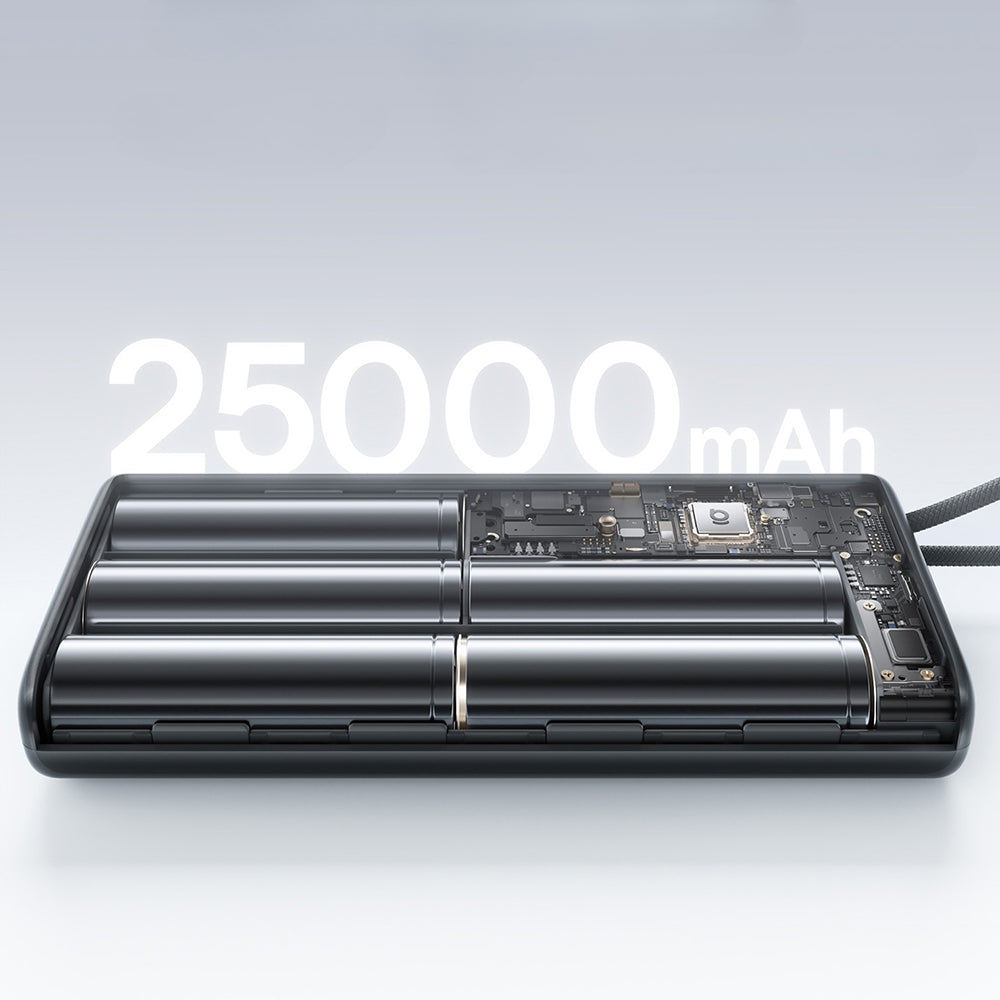 Baseus EnerFill FC41 ulkoinen akku, 25000mAh, 145W, QC + PD, 1 x USB-A - 3 x USB-C, Musta E0028H03