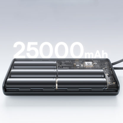 Baseus EnerFill FC41 ulkoinen akku, 25000mAh, 145W, QC + PD, 1 x USB-A - 3 x USB-C, Musta E0028H03