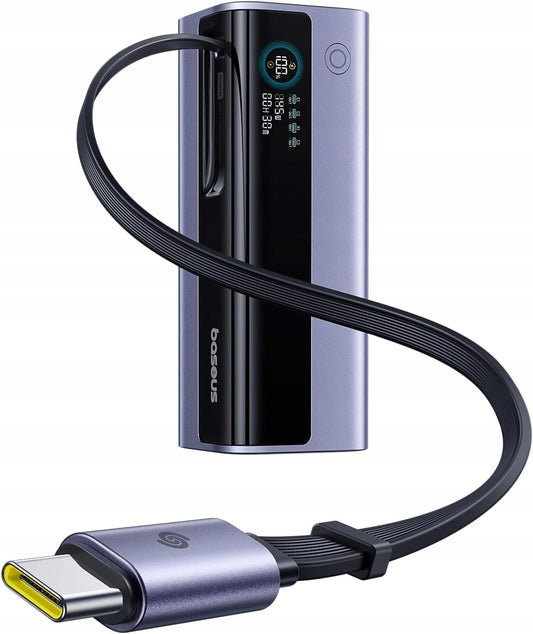 Baseus EnerGeek GR11 External Battery, 20000mAh, 145W, QC + PD, 1 x USB-A - 3 x USB-C, Grey