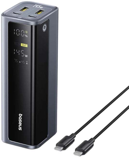 Ulkoinen akku Baseus EnerGeek GP12, 20800mAh, 145W, QC + PD, 2 x USB-A - 2 x USB-C, Harmaa P10082109813-00