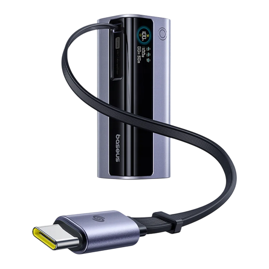 Ulkoinen akku Baseus EnerGeek GR11, 10000mAh, 100W, QC + PD, 1 x USB-A - 2 x USB-C, Harmaa E0027A01