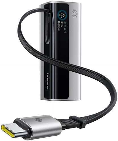Baseus EnerGeek GR11 Ulkoinen Akku, 20000mAh, 145W, QC + PD, 1 x USB-A - 3 x USB-C, Hopea E0027B02