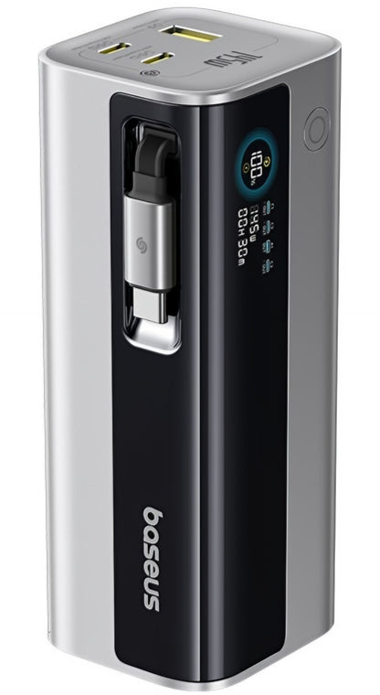 Baseus EnerGeek GR11 Ulkoinen Akku, 20000mAh, 145W, QC + PD, 1 x USB-A - 3 x USB-C, Hopea E0027B02