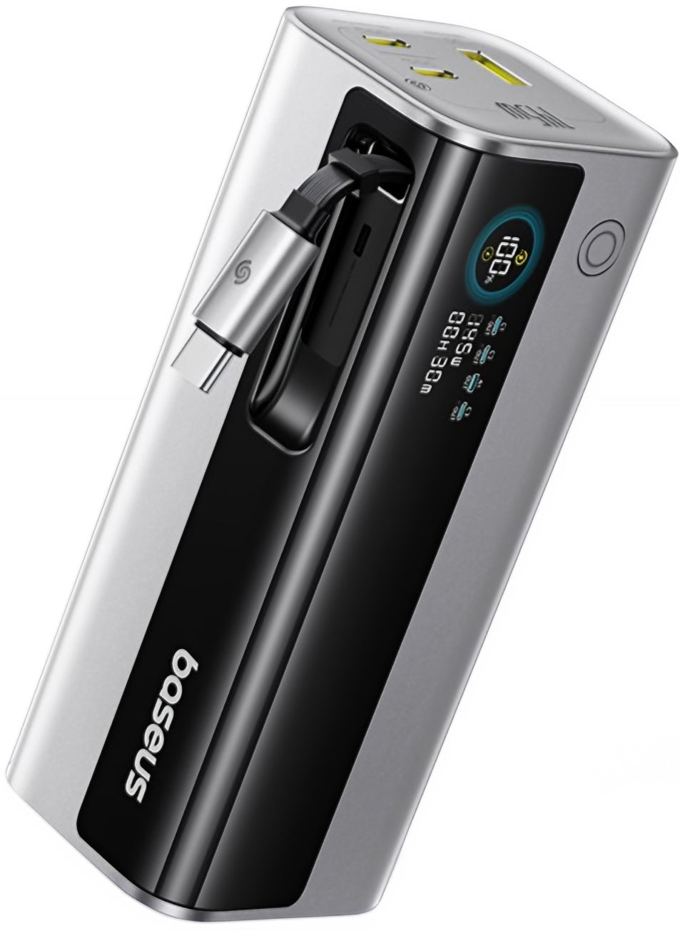 Baseus EnerGeek GR11 Ulkoinen Akku, 20000mAh, 145W, QC + PD, 1 x USB-A - 3 x USB-C, Hopea E0027B02