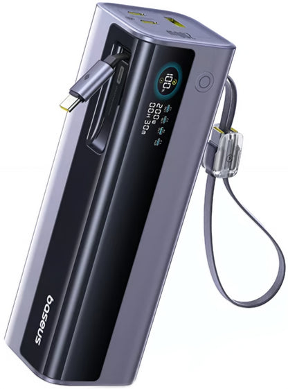 Baseus EnerGeek GR11 ulkoinen akku, 25000mAh, 200W, QC + PD, 1 x USB-A - 3 x USB-C, harmaa E0028Q00