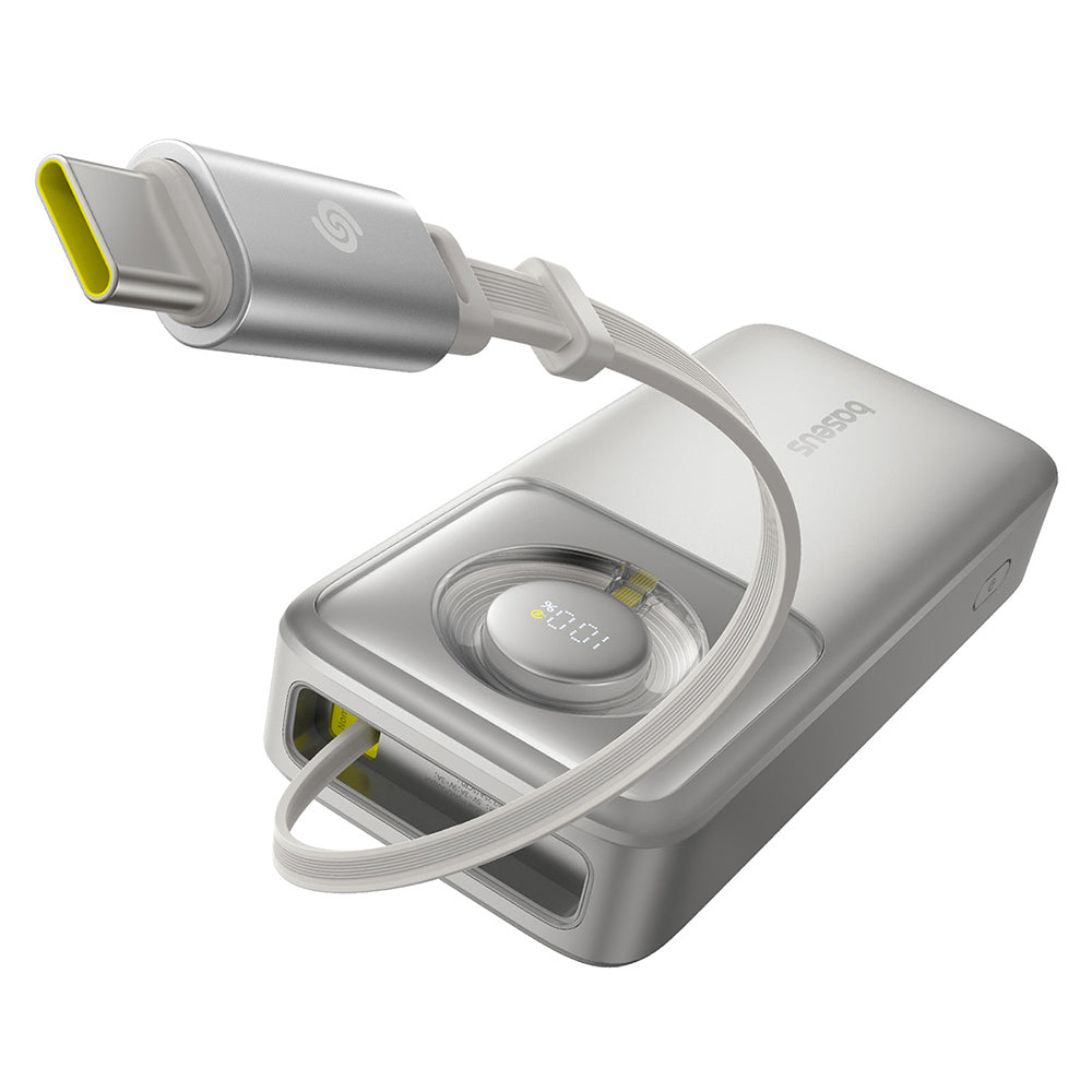 Ulkoinen akku Baseus Free2Pull, 20000mAh, 65W, PD, 2 x USB-C, Harmaa P10073700843-00