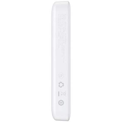 Baseus Magnetic Mini Ulkoinen Akku, 10000mAh, 20W, PD + FQI, 1 x USB-C, Valkoinen P10059001223-00