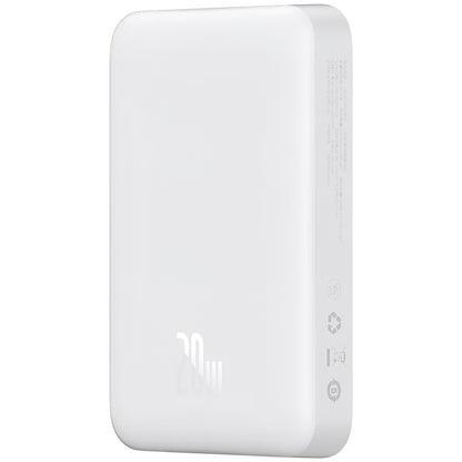 Baseus Magnetic Mini Ulkoinen Akku, 10000mAh, 20W, PD + FQI, 1 x USB-C, Valkoinen P10059001223-00