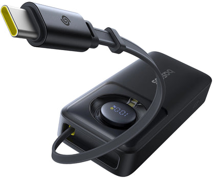 Ulkoinen akku Baseus OS Free2Pull, 10000mAh, 30W, PD, 2 x USB-C, Musta P10073701123-00