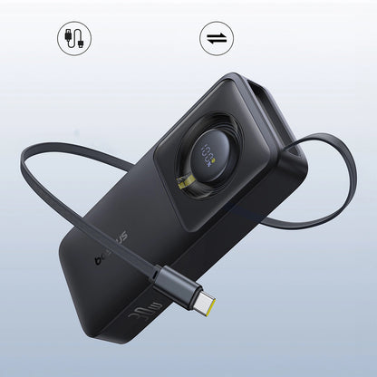 Ulkoinen akku Baseus OS Free2Pull, 10000mAh, 30W, PD, 2 x USB-C, Musta P10073701123-00