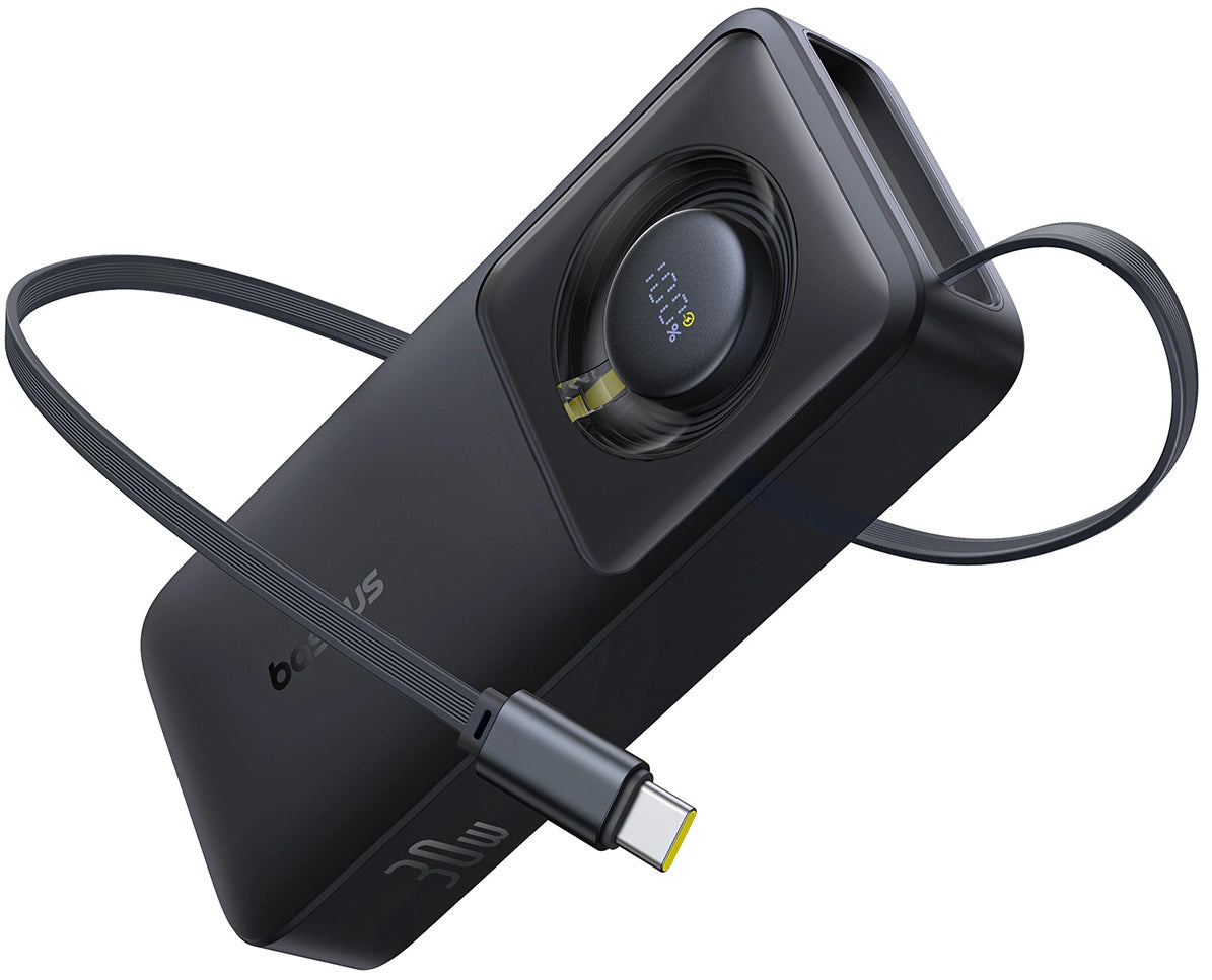 Ulkoinen akku Baseus OS Free2Pull, 10000mAh, 30W, PD, 2 x USB-C, Musta P10073701123-00