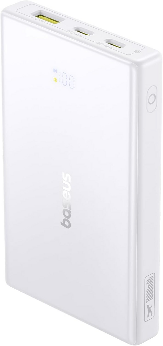 Ulkoinen akku Baseus PicoGo, 10000mAh, 20W, QC + PD, 1 x USB-A - 2 x USB-C, Valkoinen P10076801213-00